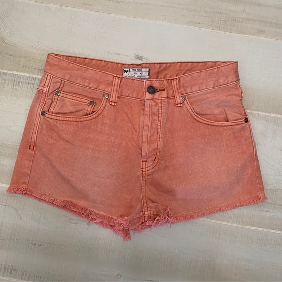 Free People Pants - Free People Uptown Denim Shorts Poppy Sz 27